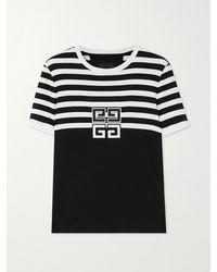 Givenchy - T-Shirt Aus Baumwoll-Jersey Mit Streifen Und Applikation - Lyst