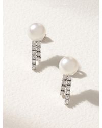 Mizuki - 18-Karat, Pearl And Diamond Earrings - Lyst