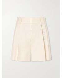 Blazé Milano - Danae Mid-Rise Pleated Canvas Shorts - Lyst