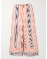 lemlem - Desta Hose Mit Weitem Bein Aus Einer Gestreiften Baumwollmischung - Lyst