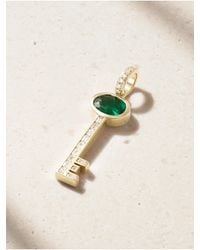 Jacquie Aiche - 14-Karat, Emerald And Diamond Pendant - Lyst