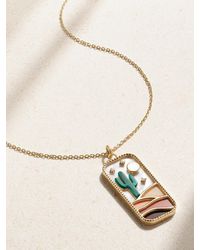 L'Atelier Nawbar - The Cactus Kette Aus 18 Karat Mit Emaille Und Mehreren Steinen - Lyst