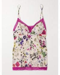 Eres - Herbier Caracole Lace-Trimmed Floral-Print Silk-Twill Camisole - Lyst