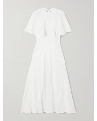 Lanvin - Cape-Effect Open-Knit And Jersey Midi Dress - Lyst