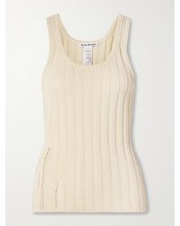 Acne Studios - Débardeur En Coton Biologique Mélangé Côtelé Effet Vieilli - Lyst