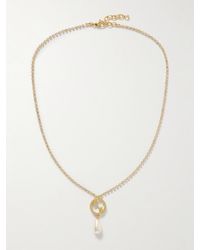 Gucci - Blondie-Tone, Faux-Pearl And Crystal Necklace - Lyst