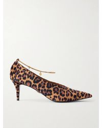 Stella McCartney - Embellished Leopard-Print Velvet Pumps - Lyst