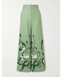 ANDRES OTALORA - Luz De Si Floral-Print Stretch-Scuba Wide-Leg Pants - Lyst