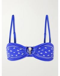 Christopher Esber - Orbit Embellished Bandana-Print Bikini Top - Lyst