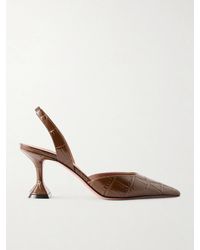 AMINA MUADDI - Holli Croc-Effect Leather Slingback Pumps - Lyst