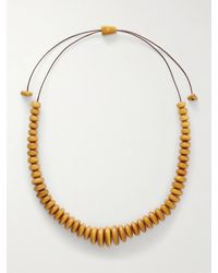 Hunting Season - The Loop Beaded Tagua And Leather Necklace - Lyst