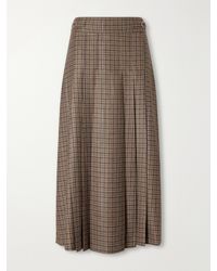 Gabriela Hearst - Wesley Pleated Houndstooth Wool And Cashmere-Blend Midi Skirt - Lyst