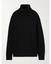 TOTEME - Oversized Ribbed Organic Cotton And Cashmere-Blend Turtleneck Sweater - Lyst