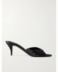 Saint Laurent - Jerry 60 Embellished Satin Mules - Lyst