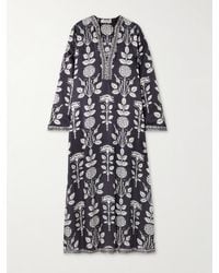 Emporio Sirenuse - Jenna Kaftan Aus Bedrucktem Seiden-Voile - Lyst