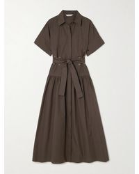 Max Mara - Agoraio Midi-Hemdblusenkleid Aus Baumwollpopeline Mit Ösen Und Bindegürtel - Lyst