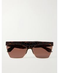 Alaïa - D-Frame Croc-Effect Tortoiseshell Recycled-Acetate And-Tone Metal Sunglasses - Lyst