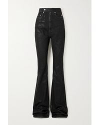 Rick Owens Coated High-rise Bootcut Jeans - Black