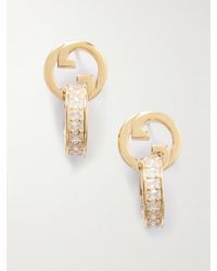 Gucci - Blondie-Tone Crystal Hoop Earrings - Lyst