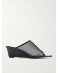 Aeyde - Suzanne Leather-Trimmed Mesh Sandals - Lyst