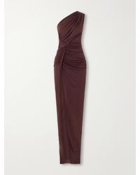 Rick Owens - Avra One-Shoulder Ruched Jersey Maxi Dress - Lyst