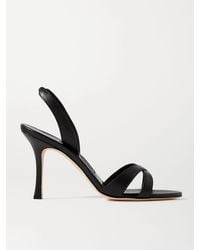 Manolo Blahnik - Callasli 90 Leather Slingback Sandals - Lyst