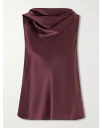 Leset - Barb Draped Satin Blouse - Lyst