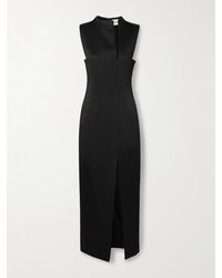 KHAITE - Lowen Satin-Crepe Midi Dress - Lyst