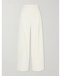 Maria McManus - Pleated Wool-Blend Wide-Leg Pants - Lyst