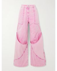 The Attico - Paneled Low-Rise Wide-Leg Jeans - Lyst