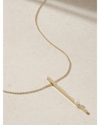 Mizuki - 14-Karat, Pearl And Diamond Necklace - Lyst