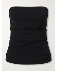 Colleen Allen - Strapless Gathered Stretch Wool-Blend Tank - Lyst