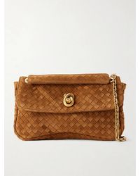 Bottega Veneta - Madison Intrecciato Suede Shoulder Bag - Lyst