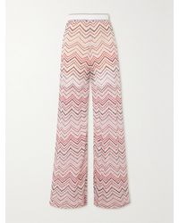 Missoni - Sequin-Embellished Metallic Crochet-Knit Wide-Leg Pants - Lyst