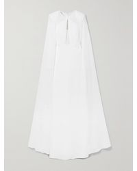 Roland Mouret - Robe Aus Stretch-Cady Und Chiffon Mit Cape-Effekt - Lyst