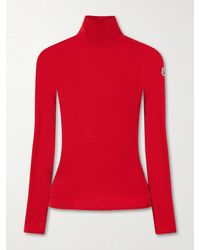 Moncler - Logo-Appliquéd Ribbed Wool Sweater - Lyst