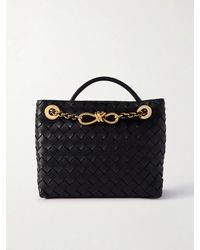 Bottega Veneta - Andiamo With Chain Small Intrecciato Leather Shoulder Bag - Lyst