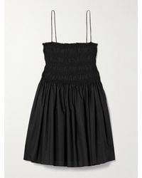 Matteau - Shirred Organic Cotton-Poplin Mini Dress - Lyst