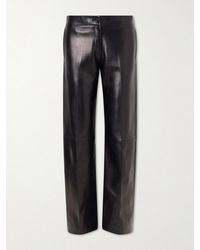 KHAITE - Mita Leather Straight-Leg Pants - Lyst