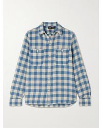 RRL - Farrell Hemd Aus Einer Baumwoll-Leinenmischung Mit Gingham-Karo - Lyst