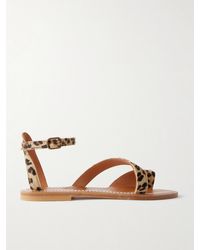 K. Jacques - Anaelle Leopard-Print Pony Hair Sandals - Lyst