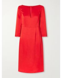 BERNADETTE - Eleni Bow-Detailed Satin Midi Dress - Lyst
