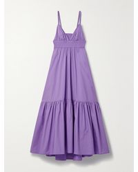 A.L.C. - Robe Midi En Popeline De Coton À Découpe Et À Fronces Rhodes - Lyst