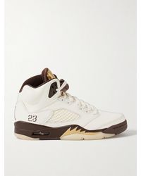 Nike - Air Jordan 5 Retro Rubber And Mesh-Trimmed Leather High-Top Sneakers - Lyst