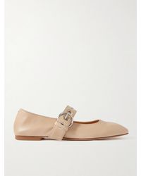 Aeyde - Uma Eyelet-Embellished Leather Mary Jane Ballet Flats - Lyst
