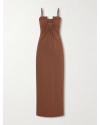 Christopher Esber - Arced Ruched Satin Maxi Dress - Lyst