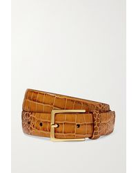 Anderson's Croc-effect Leather Belt - Brown