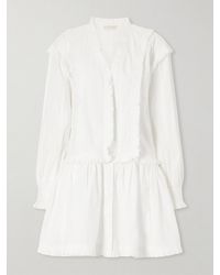 Ulla Johnson - Beatrix Ruffled Cotton Mini Dress - Lyst