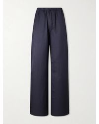Leset - Daniel Satin Wide-Leg Pants - Lyst