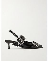 Ganni - Feminine Buckle Vegan Slingback Pumps - Lyst